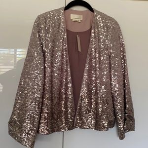 Rose micro-sequin kimono jacket
